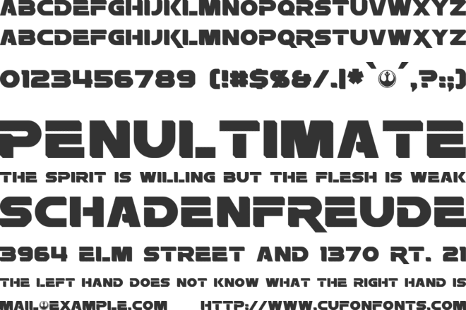 Rebellion font preview