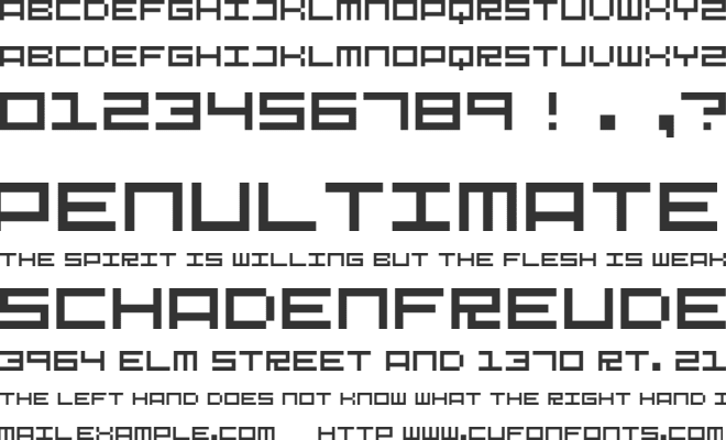 Megafont font preview