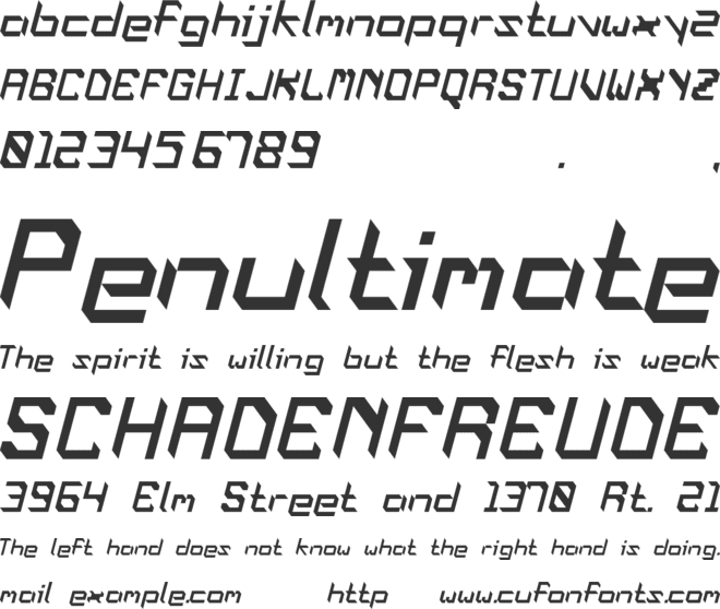 Oblaque Oblique font preview