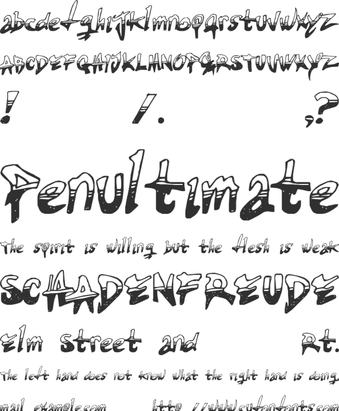 Tired Terrorist font preview