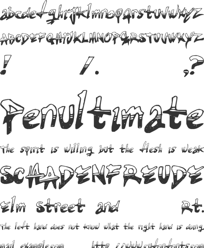 Tired Terrorist font preview