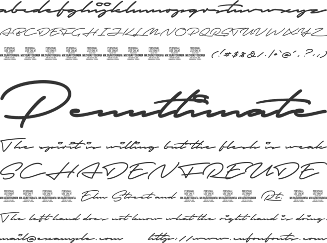 Autografia PERSONAL USE ONLY font preview