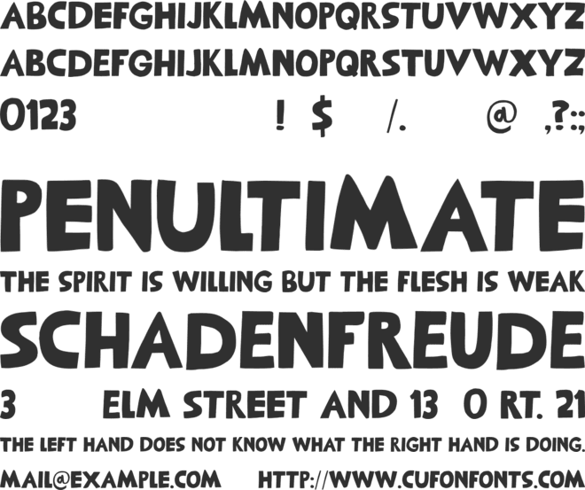Mundbind NL DEMO font preview