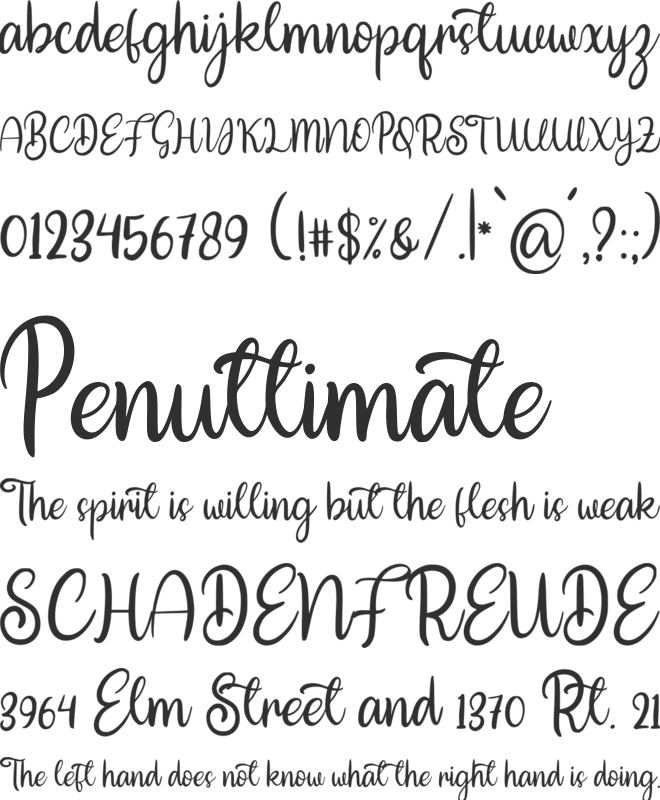 Nice Dream font preview