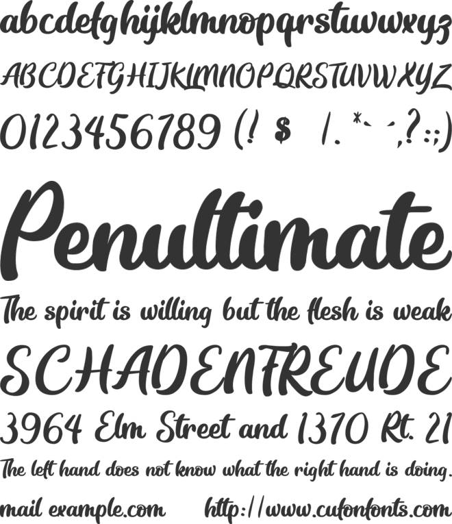 Chocolatier Artisanal font preview