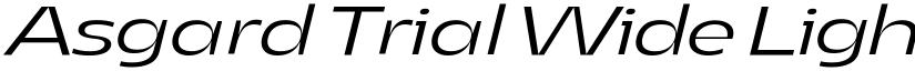 Asgard Trial Wide Light Italic font