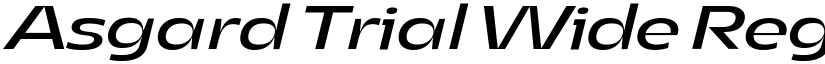 Asgard Trial Wide Regular Italic font