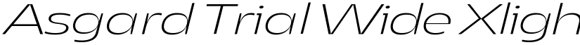 Asgard Trial Wide Xlight Italic font