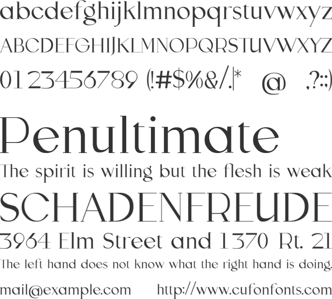 Lorean font preview