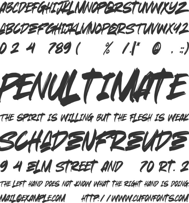 Agression font preview