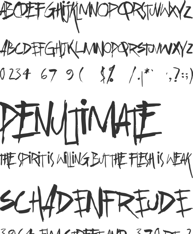 Across the lines font preview