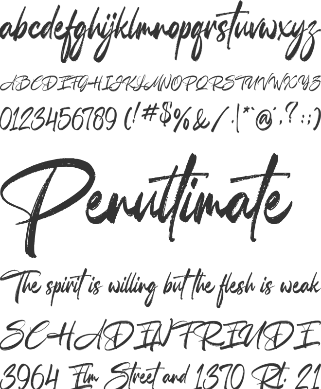 Glamatrix font preview