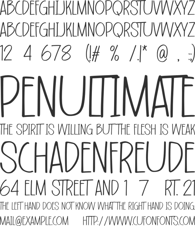 Thintoys font preview