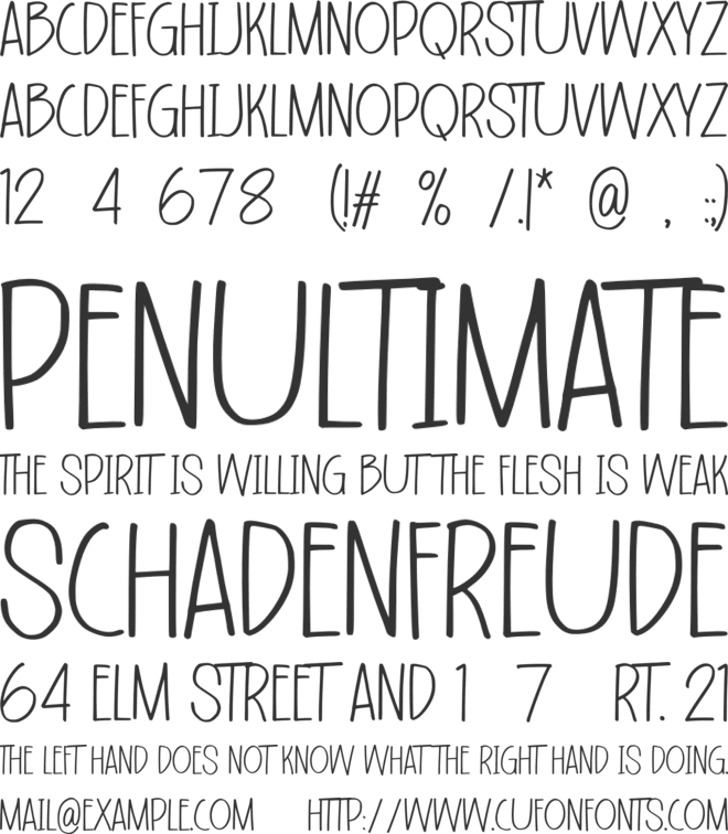 Thintoys font preview