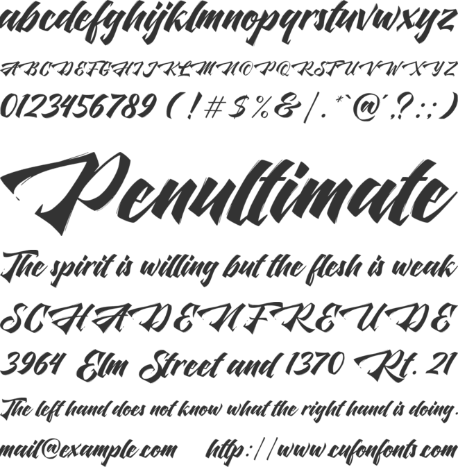 The Liquid font preview