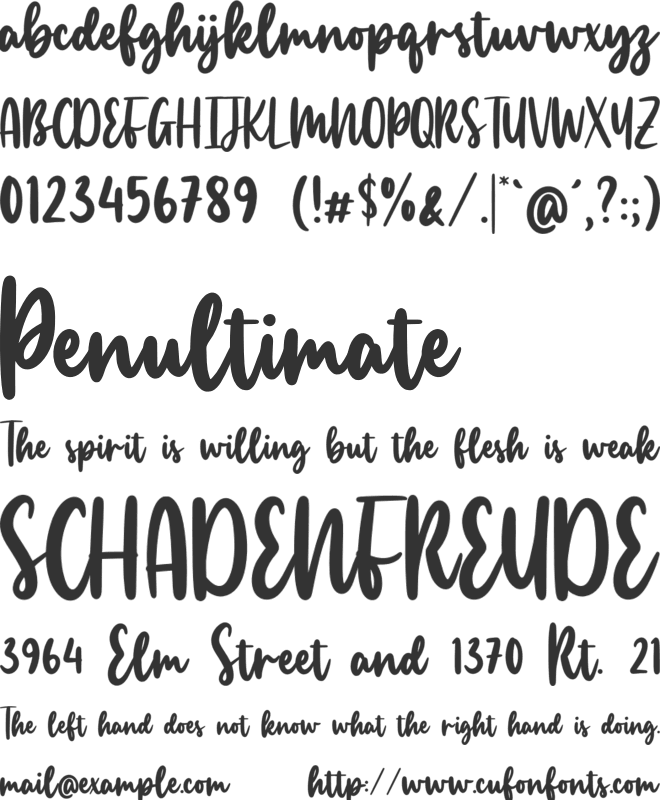 Manlyscript font preview