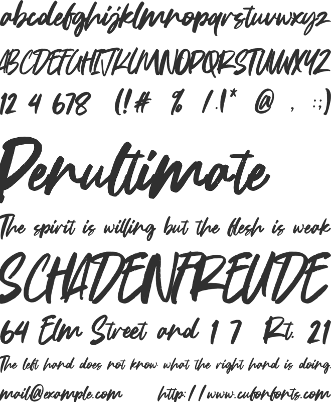 Shilling font preview