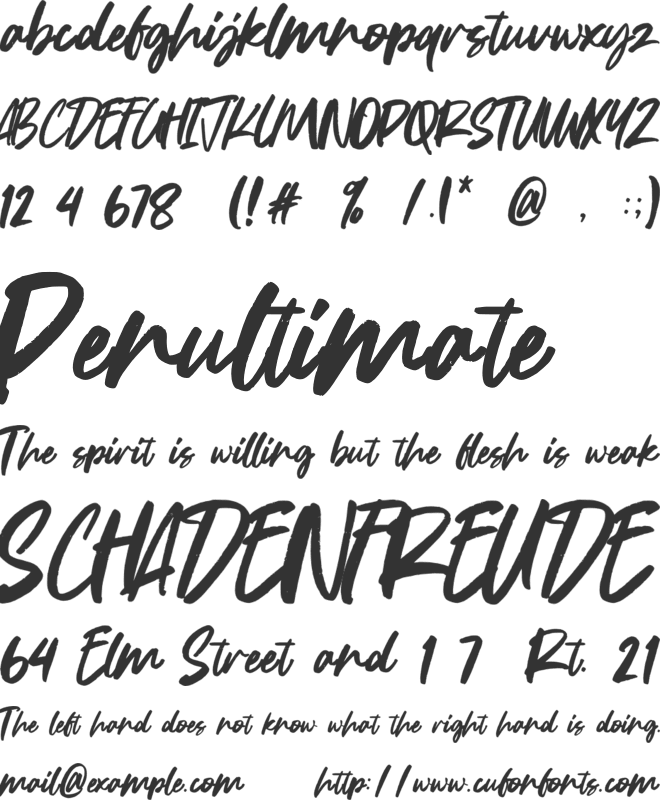 Shilling font preview