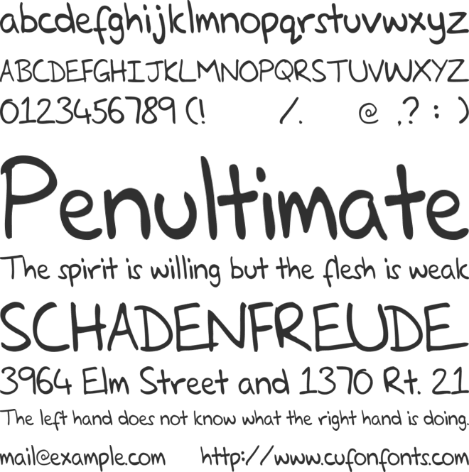 Glenns Hand font preview