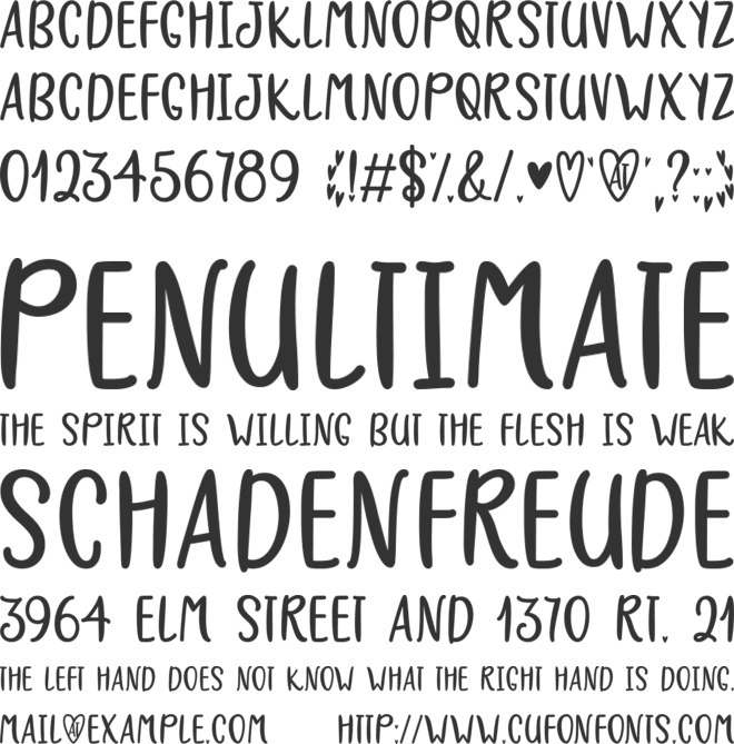Warm Winter Cuddles font preview