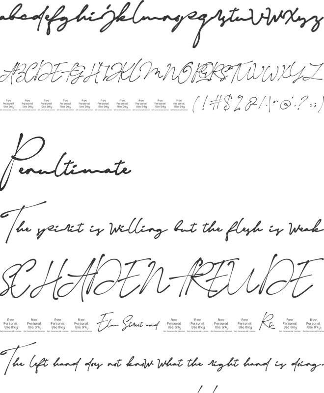 Esmerald Free Personal Use font preview