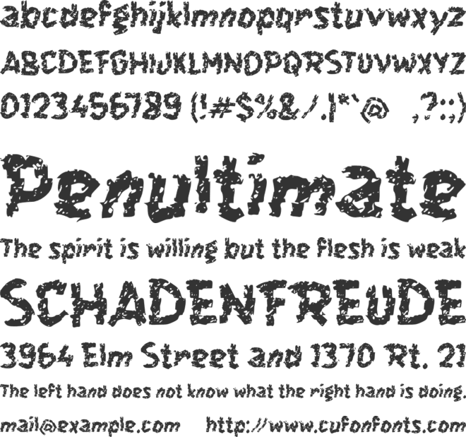 e Episentrum Gempa font preview