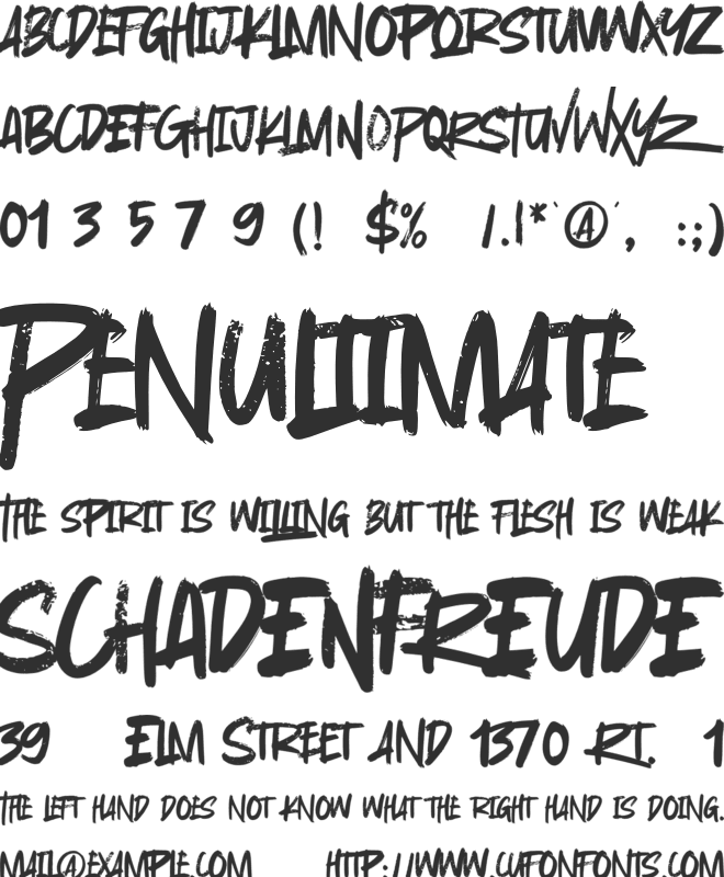 Freewill font preview
