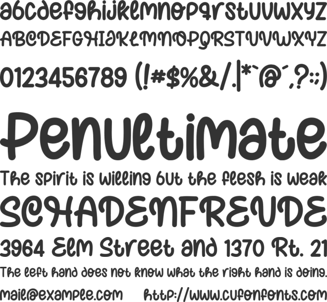 Zoete Dromen font preview