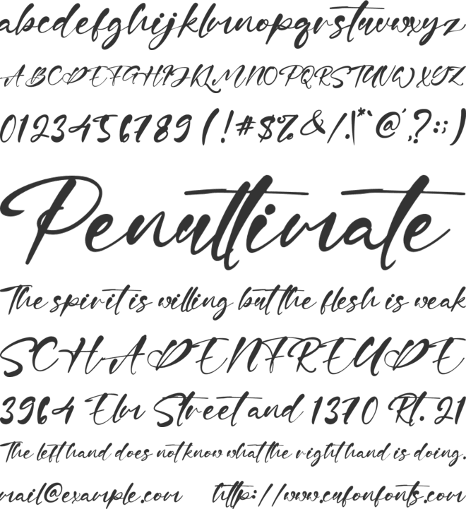 Glastona font preview