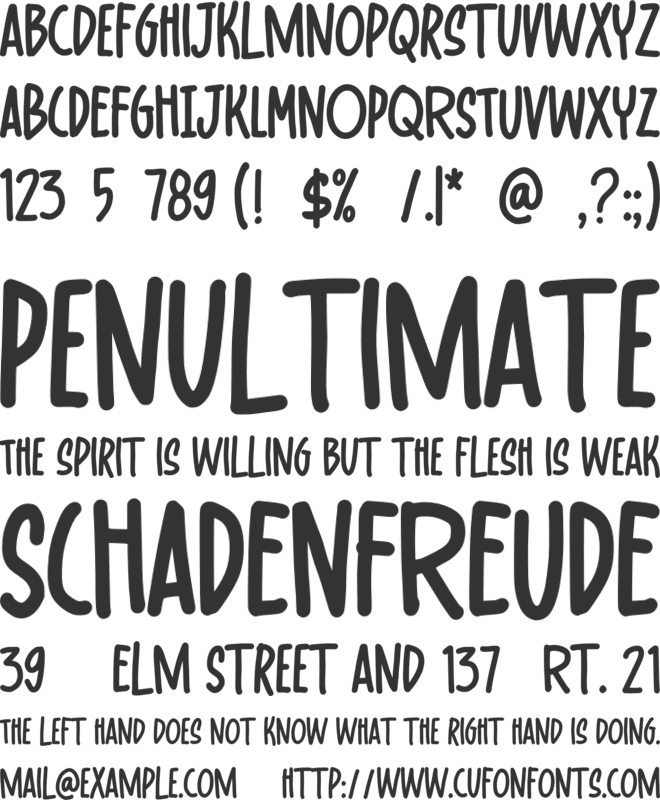 Webcomic font preview