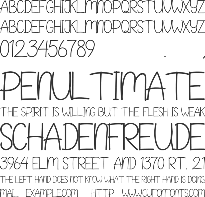 SNOOPOD font preview