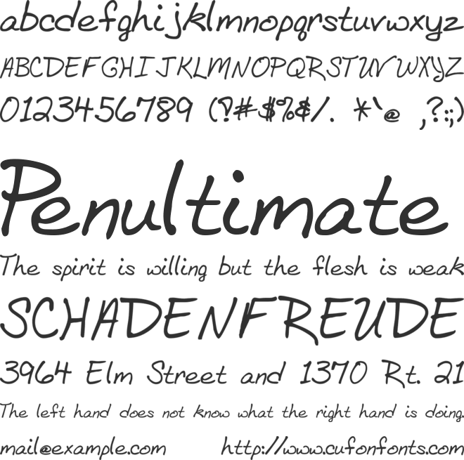 BethHand font preview