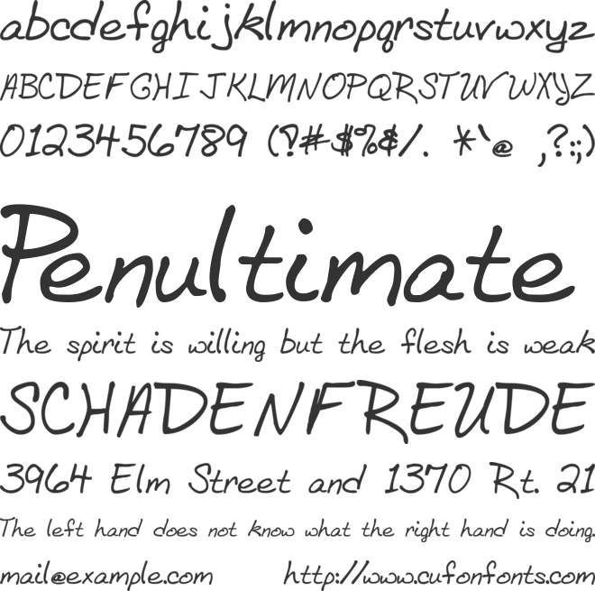 BethHand font preview