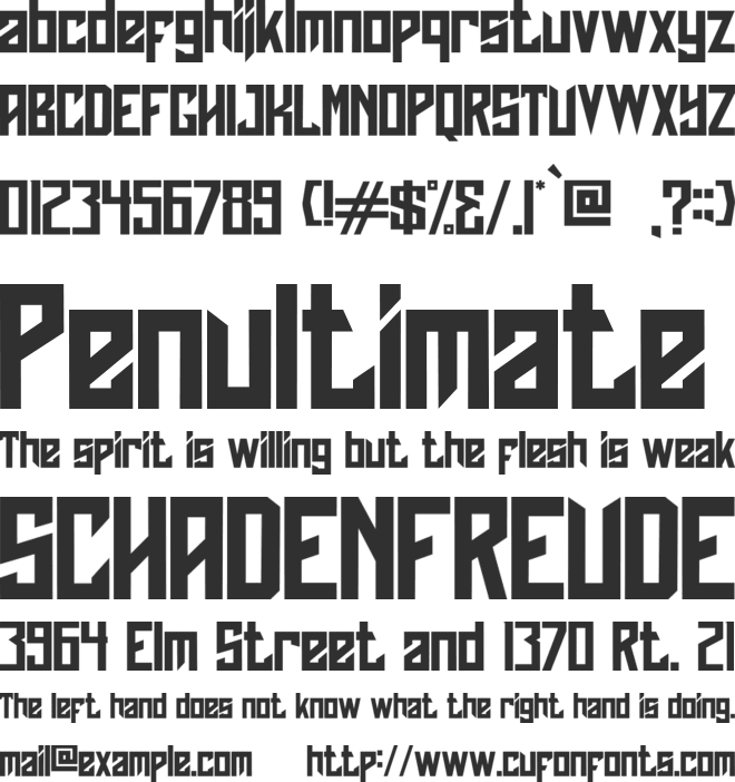 Phoenix Gaming font preview