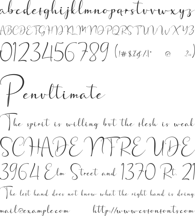Chasti font preview