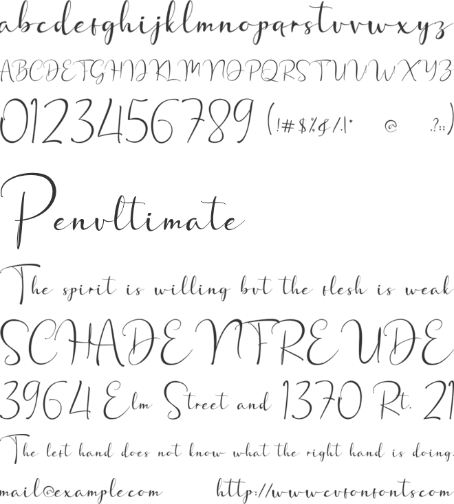 Chasti font preview