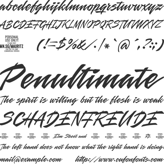 Mauritz  PERSONAL USE ONLY font preview