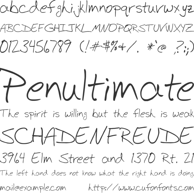 BudHand font preview