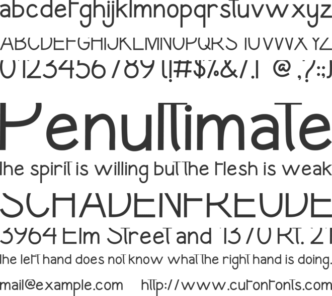 Romance Sans font preview