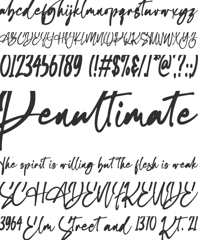 First Line font preview