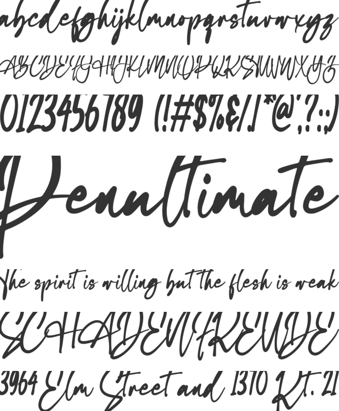 First Line font preview