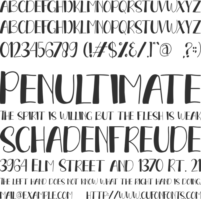 Sunday Display font preview