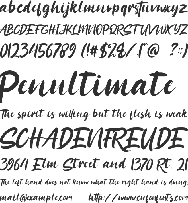 Sattomy font preview