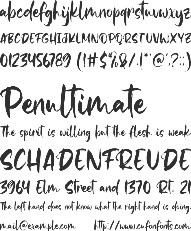 Famous Brush font preview