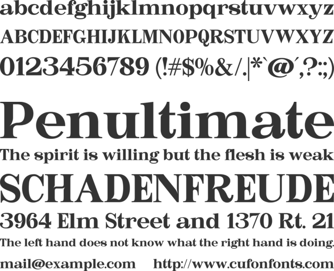 Bastine font preview