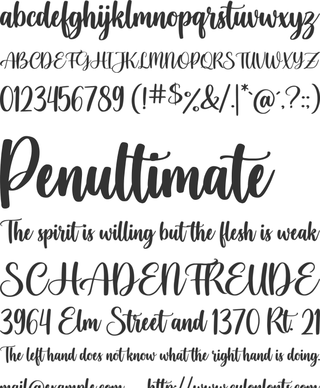 Spiritual Mountain font preview