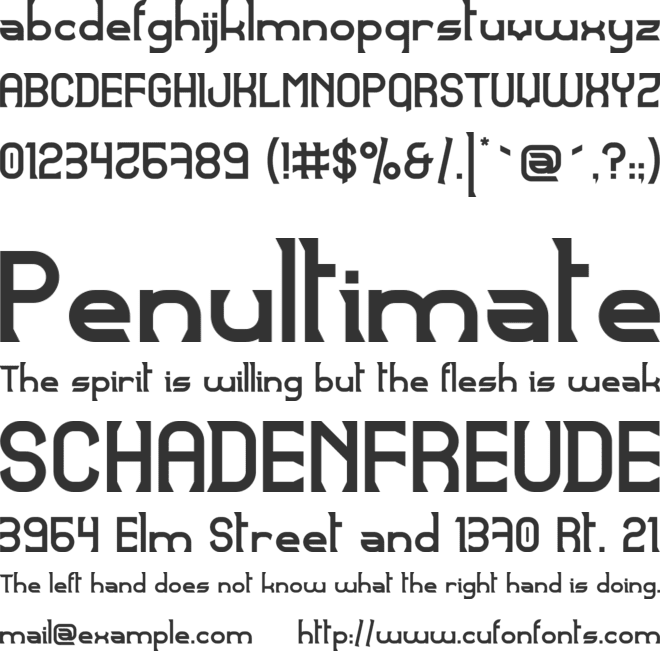 Cendre font preview