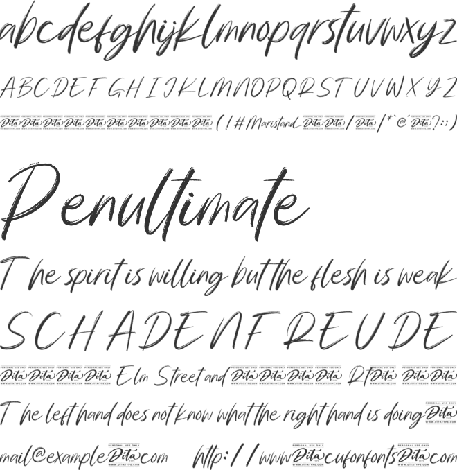 Maristand Personal Use font preview