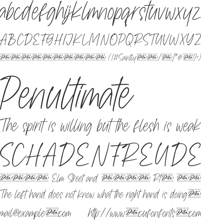 Saintly Personal Use font preview
