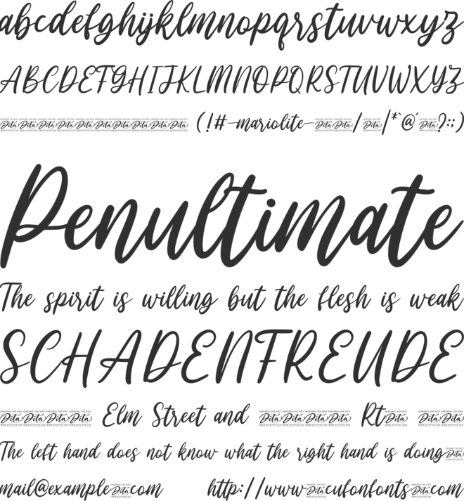 Mariolite Personal Use font preview